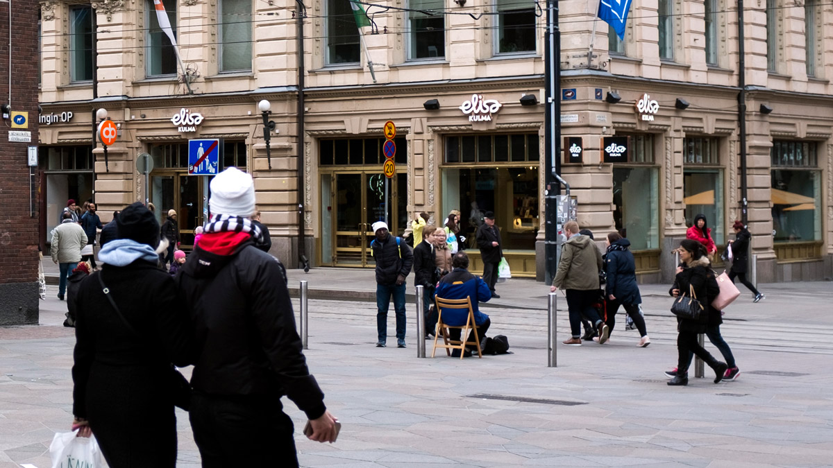Case Street Musicians - Harmonica and bystander